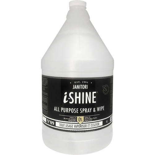 Nettoyant polyvalent &agrave; vaporiser et essuyer Janitori i-Shine, 4 L, Cruche Absolute Business Supply