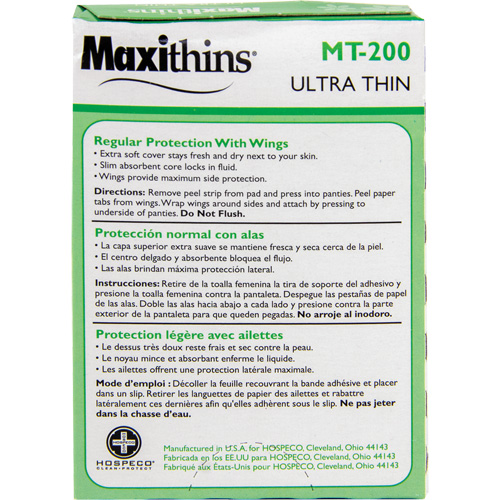 Serviettes Maxi Maxithins ultra minces avec ailes Absolute Business Supply