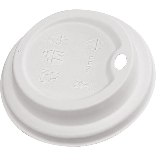 Couvercles &agrave; boire en d&ocirc;me blanc compostables Absolute Business Supply
