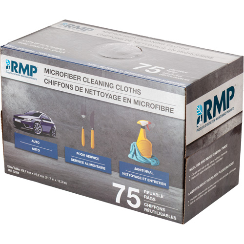 Chiffons lavables pour le nettoyage, Microfibre, Blanc Absolute Business Supply