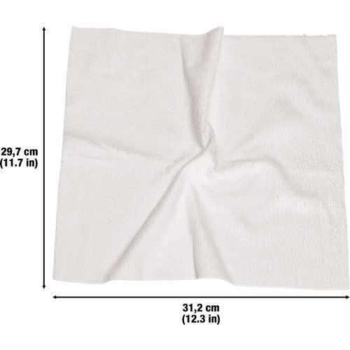 Chiffons lavables pour le nettoyage, Microfibre, Blanc Absolute Business Supply
