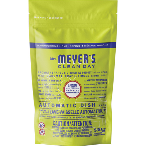 Sachets de d&eacute;tergent pour lave-vaisselle automatique Mrs. Meyer's Clean Day, Capsules, 330 g, Verveine citronnelle Absolute Business Supply