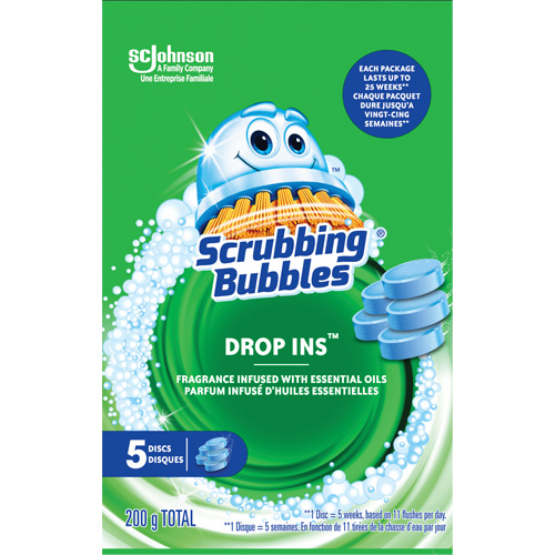 Pastilles nettoyantes pour toilettes Scrubbing Bubbles Drop-Ins, 200 g, Tampon Absolute Business Supply