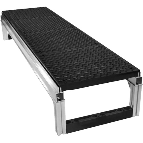 Trousse de plateforme de travail modulaire en aluminium avec surface &agrave; relief &agrave; larmes FOUNDATION, 18" la x 72" pr, Capacit&eacute; de 400 lb, Enti&egrave;rement soud&eacute; Absolute Business Supply