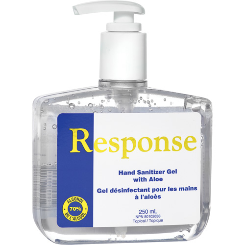 Gel d&eacute;sinfectant pour les mains &agrave; l'alo&egrave;s Response, 250 ml, Bouteille &agrave; pompe, 70 % alcool Absolute Business Supply