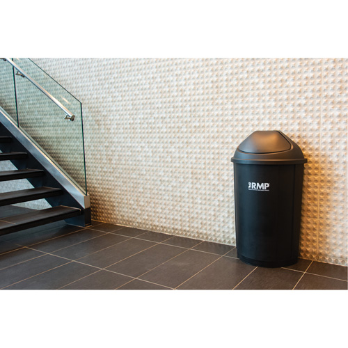 Half-Round Garbage Bin with Lid, Polyethylene, 21 US gal. Absolute Business Supply