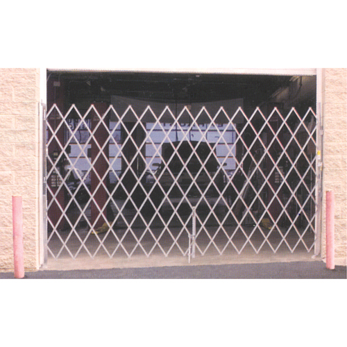 Galvanized Folding Security Gates, Fixed Single Folding, 4' L x 6' H Expanded Absolute Business Supply