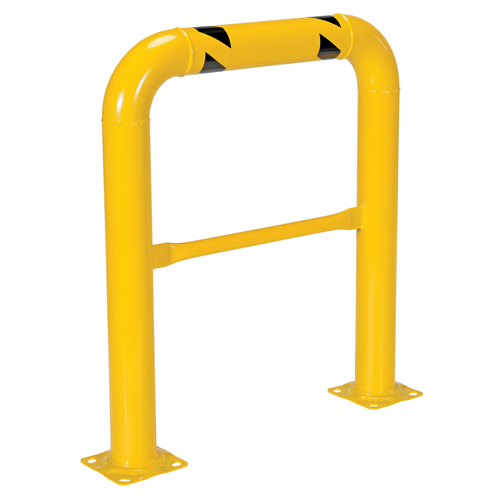 Garde-corps &agrave; profil &eacute;lev&eacute; pour machines, 3' la x 3,5' h, Jaune Absolute Business Supply