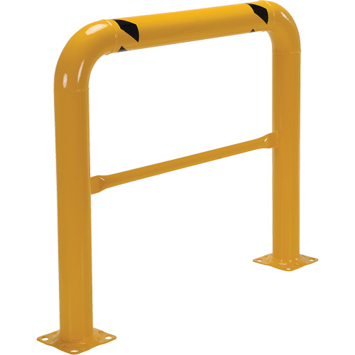 Garde-corps &agrave; profil &eacute;lev&eacute; pour machines, 4' la x 3,5' h, Jaune Absolute Business Supply
