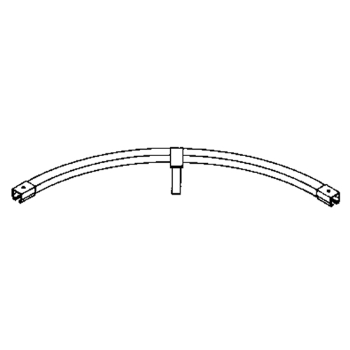 Floor Mounted 90° Curved Curtain Partition Track, 3' L Absolute Business Supply