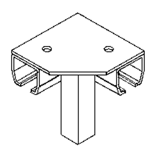 Floor Mount Curtain Partition 90° Corner Connector Absolute Business Supply