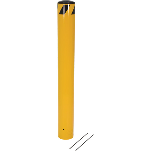 Pour-In-Place Bollards, Steel, 48-1/2" H x 5-9/16" W, Yellow Absolute Business Supply