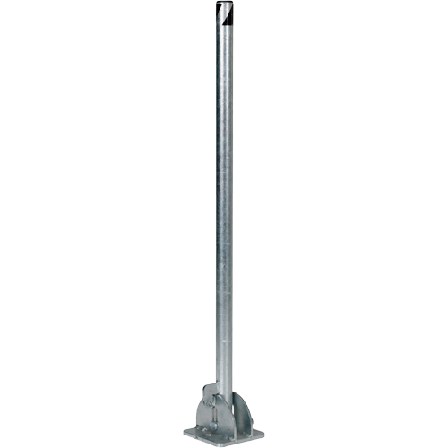 Fold-Down Bollards, Steel, 42" H x 1-3/4" W, Silver Absolute Business Supply