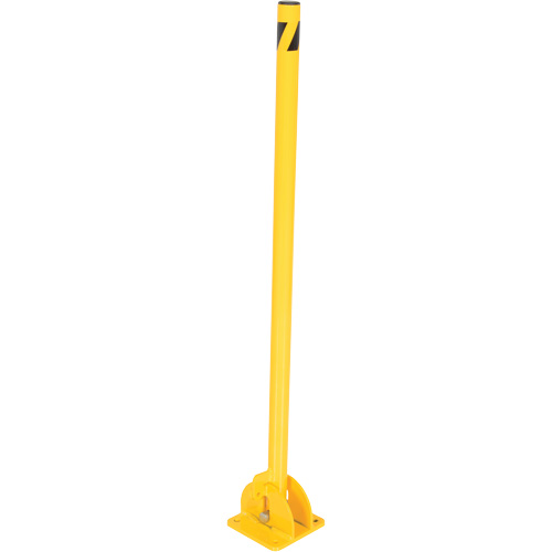 Fold-Down Bollards, Steel, 42" H x 1-3/4" W, Yellow Absolute Business Supply