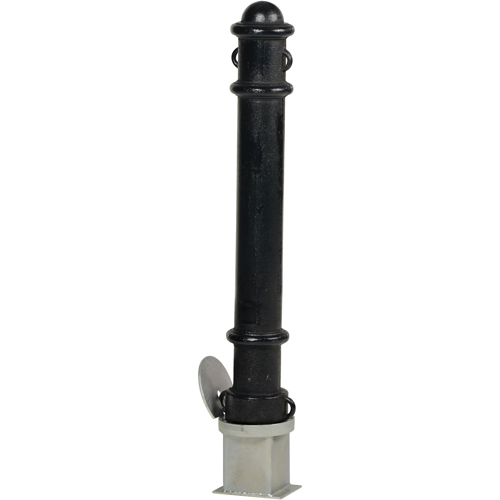 Removable Ornamental Bollards, Steel, 40" H x 4-1/2" W, Black Absolute Business Supply