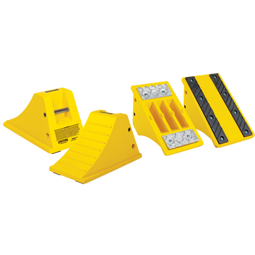 All-Terrain Heavy-Duty Wheel Chocks, Polyurethane, Safety Yellow, 11-1/4" W x 21" D x 12-1/4" H Absolute Business Supply