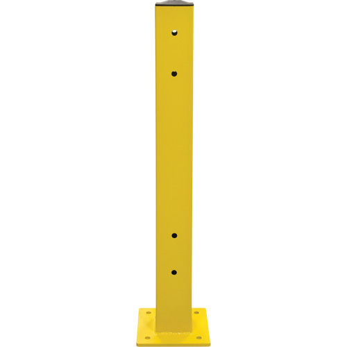 Poteau double pour barri&egrave;re de s&eacute;curit&eacute;, Acier, 5" lo x 44" h, Jaune s&eacute;curit&eacute; OSHA Absolute Business Supply