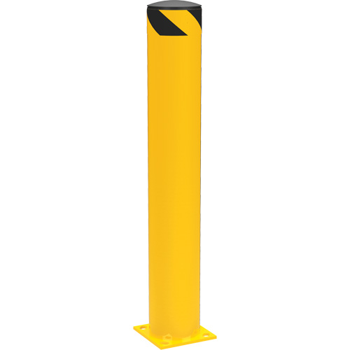 Safety Pipe Bollard, Steel, 42" H x 6-5/8" W, Yellow Absolute Business Supply