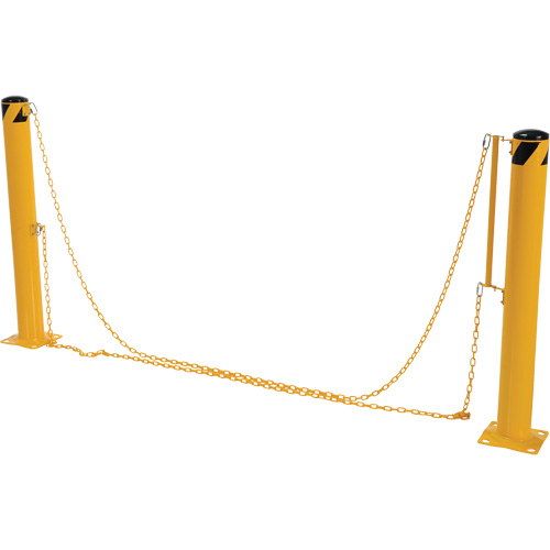 Dock Chain Barrier Bollard System, Steel, 42" H x 6-5/8" W, Yellow Absolute Business Supply