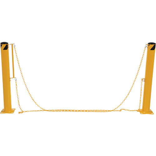 Dock Chain Barrier Bollard System, Steel, 42" H x 6-5/8" W, Yellow Absolute Business Supply