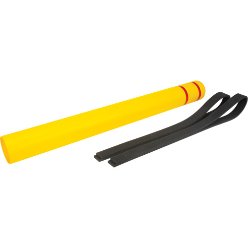 Polyethylene Bollard Cover, 4-1/2" Dia. x 52" L, Red/Yellow Absolute Business Supply