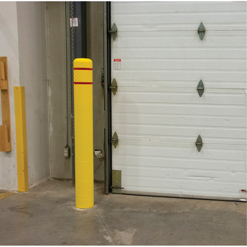 Polyethylene Bollard Cover, 4-1/2" Dia. x 52" L, Red/Yellow Absolute Business Supply