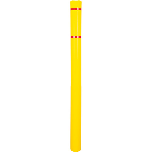 Capuchon en poly&eacute;thyl&egrave;ne pour borne de protection, 4-1/2" dia. x 64" l, Rouge/Jaune Absolute Business Supply