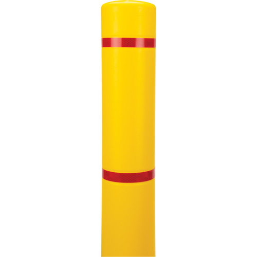 Capuchon en poly&eacute;thyl&egrave;ne pour borne de protection, 4-1/2" dia. x 64" l, Rouge/Jaune Absolute Business Supply