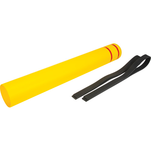 Capuchon en poly&eacute;thyl&egrave;ne pour borne de protection, 6-5/8" dia. x 52" l, Rouge/Jaune Absolute Business Supply