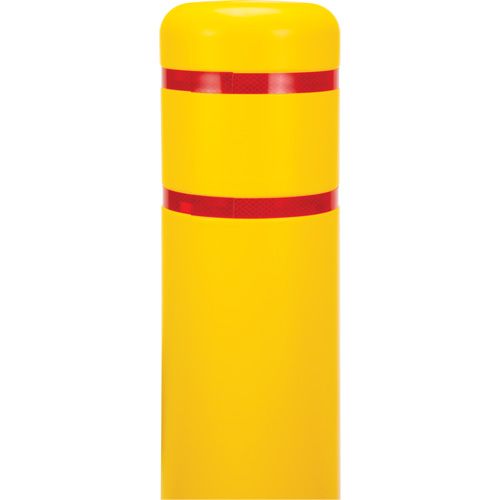 Capuchon en poly&eacute;thyl&egrave;ne pour borne de protection, 6-5/8" dia. x 52" l, Rouge/Jaune Absolute Business Supply