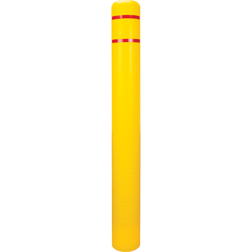 Capuchon en poly&eacute;thyl&egrave;ne pour borne de protection, 6-5/8" dia. x 60" l, Rouge/Jaune Absolute Business Supply
