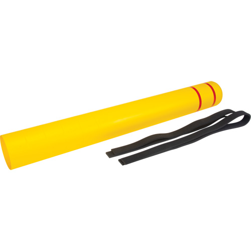 Capuchon en poly&eacute;thyl&egrave;ne pour borne de protection, 6-5/8" dia. x 60" l, Rouge/Jaune Absolute Business Supply