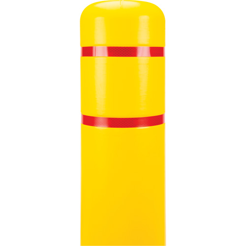 Capuchon en poly&eacute;thyl&egrave;ne pour borne de protection, 6-5/8" dia. x 60" l, Rouge/Jaune Absolute Business Supply