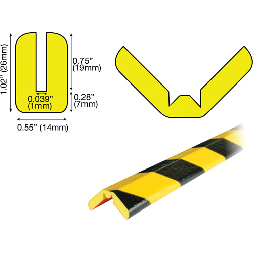 Butoir de protection de rebords mod&egrave;le W 5M, Longueur 16,42' (5 m) Absolute Business Supply