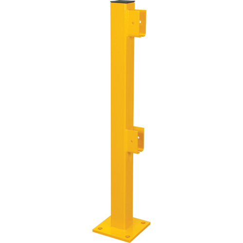 Poteau d'extr&eacute;mit&eacute; pour garde-corps l&eacute;gers, Acier, 42" h, Jaune s&eacute;curit&eacute; OSHA Absolute Business Supply