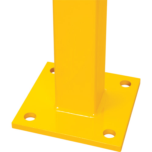In-Line Post for Light-Duty Guard Rails, Steel, 42" H, Safety Yellow Absolute Business Supply