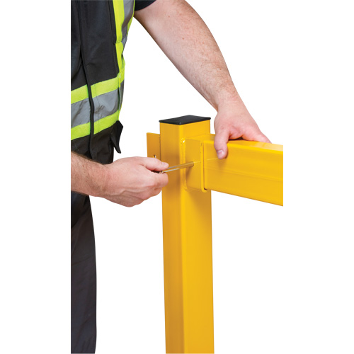 In-Line Post for Light-Duty Guard Rails, Steel, 42" H, Safety Yellow Absolute Business Supply
