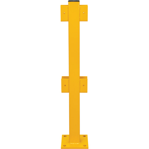 In-Line Post for Light-Duty Guard Rails, Steel, 42" H, Safety Yellow Absolute Business Supply