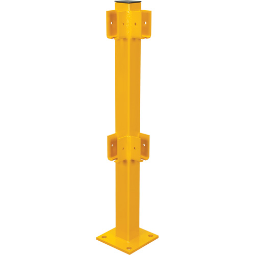 Corner Post for Light-Duty Guard Rails, Steel, 42" H, Safety Yellow Absolute Business Supply
