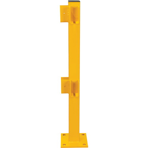 Corner Post for Light-Duty Guard Rails, Steel, 42" H, Safety Yellow Absolute Business Supply