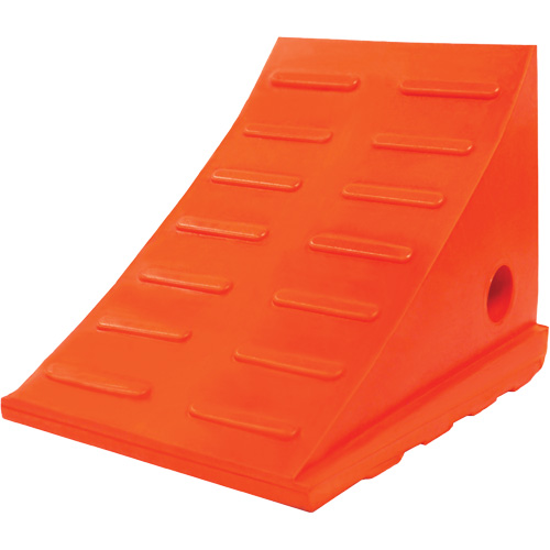 35 Ton General Purpose Wheel Chock, Urethane, Orange Absolute Business Supply