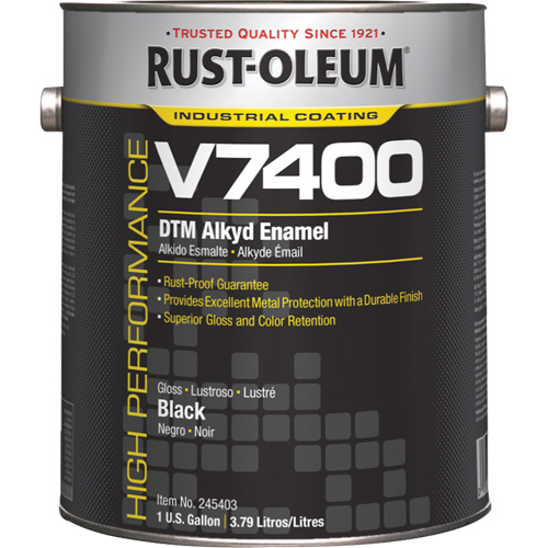 High-Performance V7400 System 340 VOC DTM Alkyd Enamel, Black, High-Gloss, Gallon Absolute Business Supply