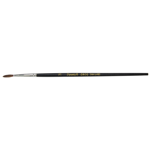 Black Pointed Bristle Artist Brush, 2.1 mm Brush Width, Camel Hair, Wood Handle Absolute Business Supply