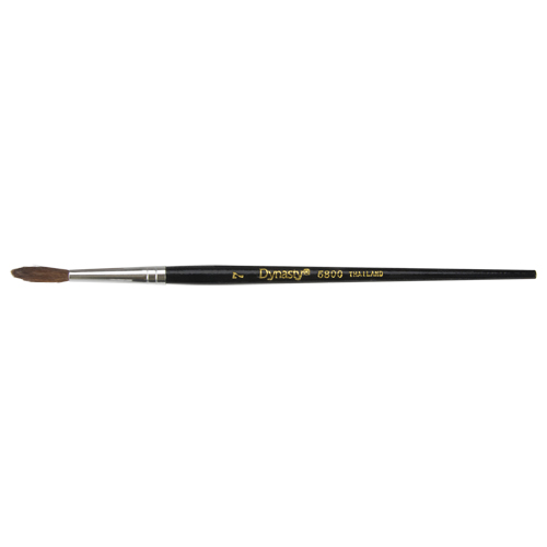 Black Pointed Bristle Artist Brush, 4 mm Brush Width, Camel Hair, Wood Handle Absolute Business Supply
