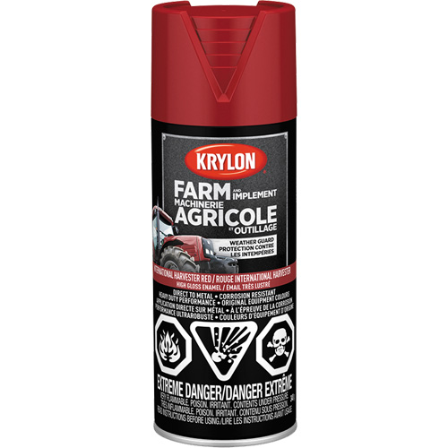Peinture en a&eacute;rosol pour la ferme et l'&eacute;quipement, Rouge International Harvester, Tr&egrave;s brillant, 340 g, Canette a&eacute;rosol Absolute Business Supply