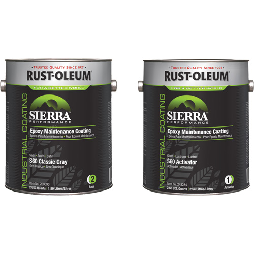 Trousse de rev&ecirc;tement dentretien &eacute;poxydique &agrave; base deau Sierra S60, Gallon, Gris Absolute Business Supply