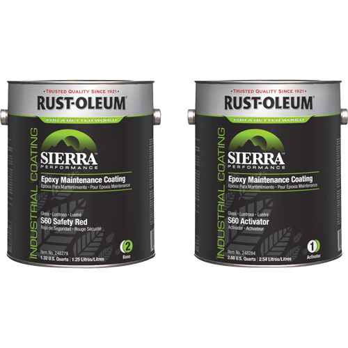 Sierra S60 Water-Based Epoxy Maintenance Coating Kit, Gallon, Red Absolute Business Supply