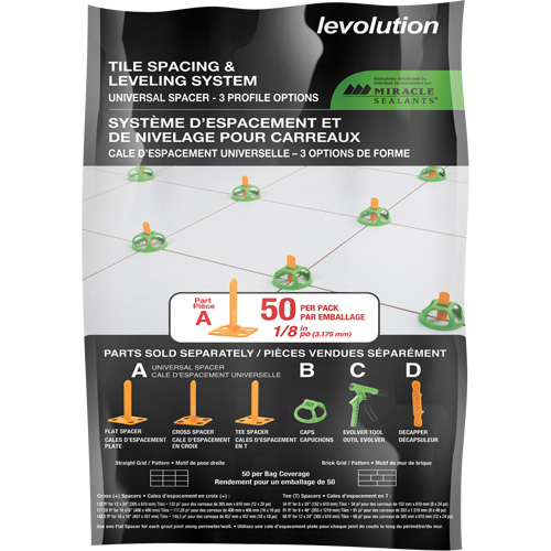 Cales d'espacement universelles Miracle Sealants Levolution Absolute Business Supply