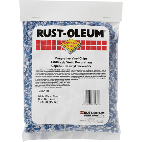 Pastilles de vinyle d&eacute;coratives Concrete Saver, 0,5 kg, Sac, Mlange bleu/blanc Absolute Business Supply