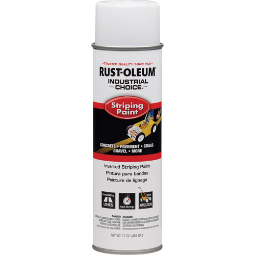 Peinture de traçage en a&eacute;rosol syst&egrave;me S1600 Industrial Choice applicable en position invers&eacute;e, Blanc, 18 oz, Canette a&eacute;rosol Absolute Business Supply
